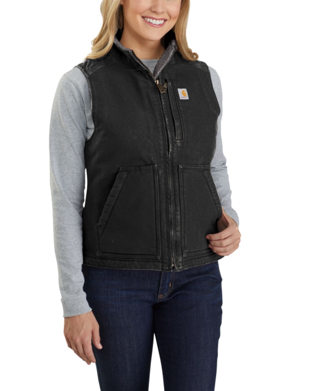 Carhartt Womens Washed Duck Mock Neck Vest