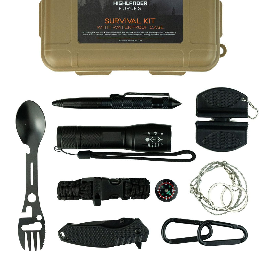Highlander Survival Kit With Waterproof Case
