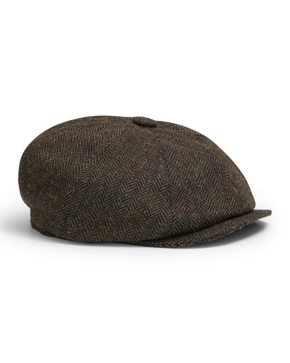 Hoggs of Fife Herringbone Tweed Baker Boy Cap