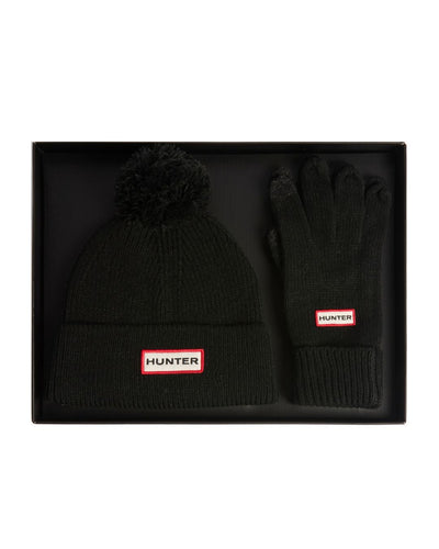Hunter Anagach Ribbed Pom Beanie and Gloves Set