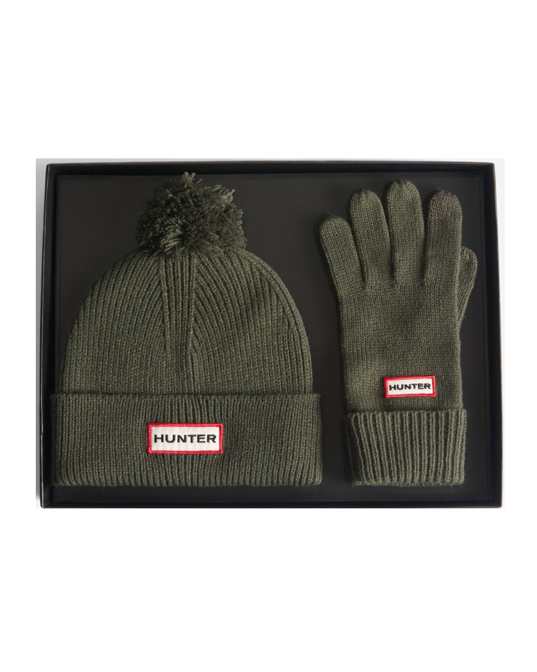 Hunter Anagach Ribbed Pom Beanie and Gloves Set
