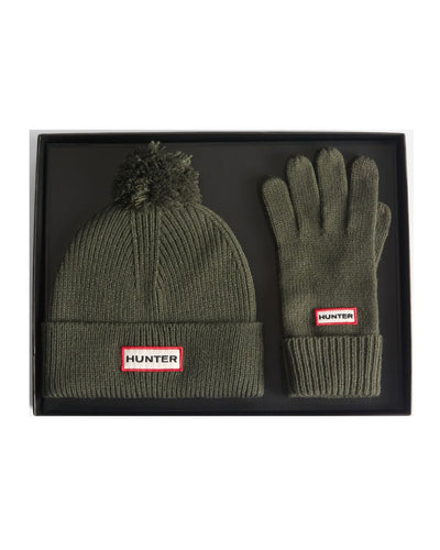 Hunter Anagach Ribbed Pom Beanie and Gloves Set