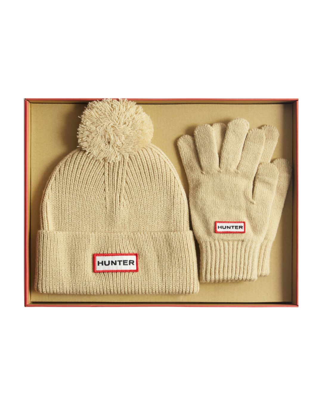 Hunter Anagach Ribbed Pom Beanie and Gloves Set