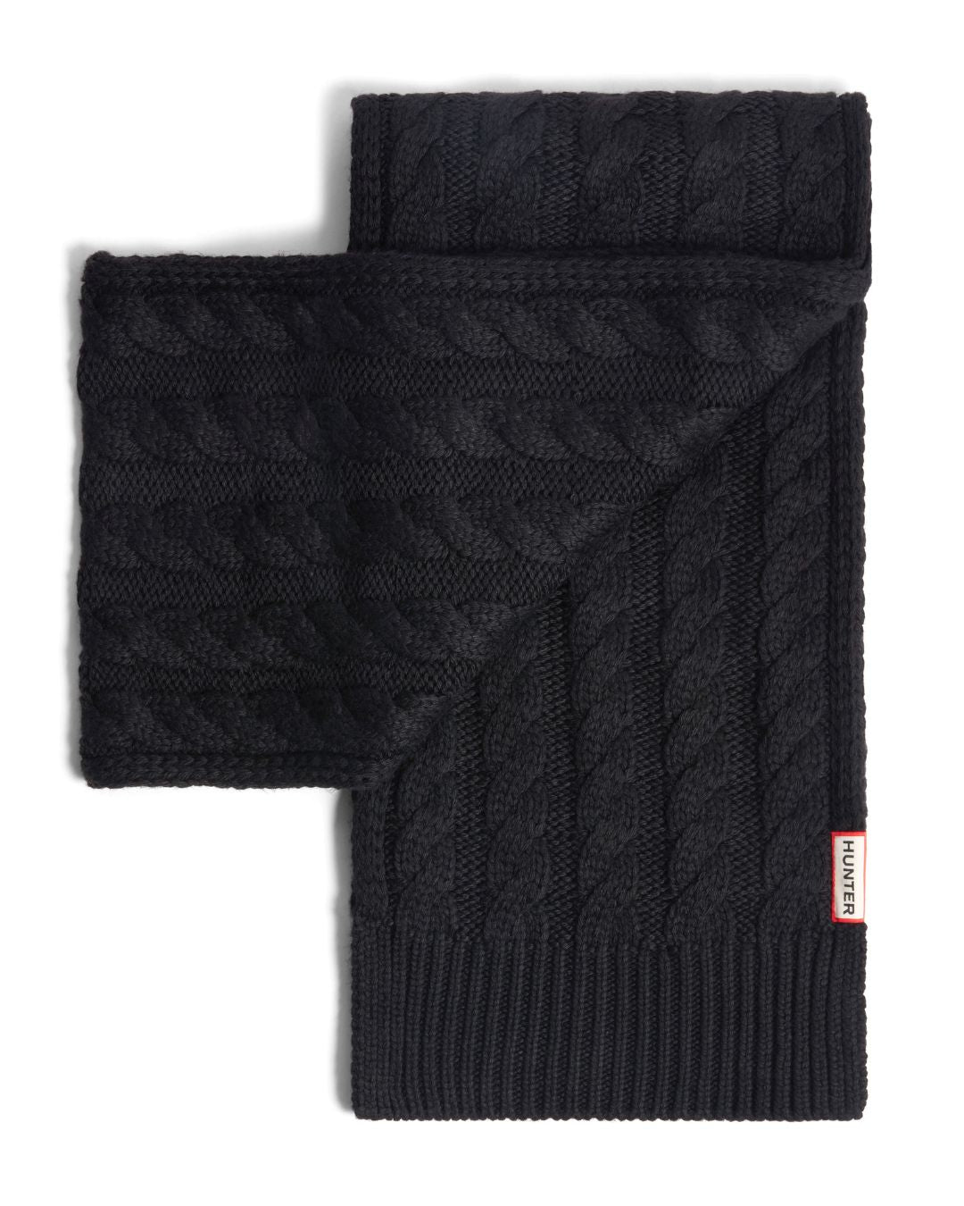 Hunter Cable Knit Fur Pom Beanie and Scarf Set