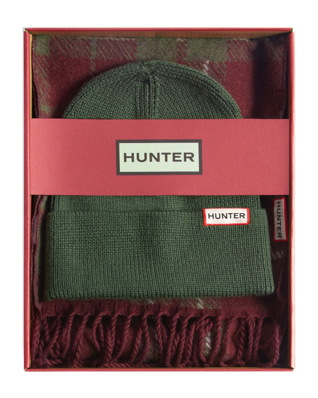 Hunter Cuff Beanie and Tartan Scarf Set