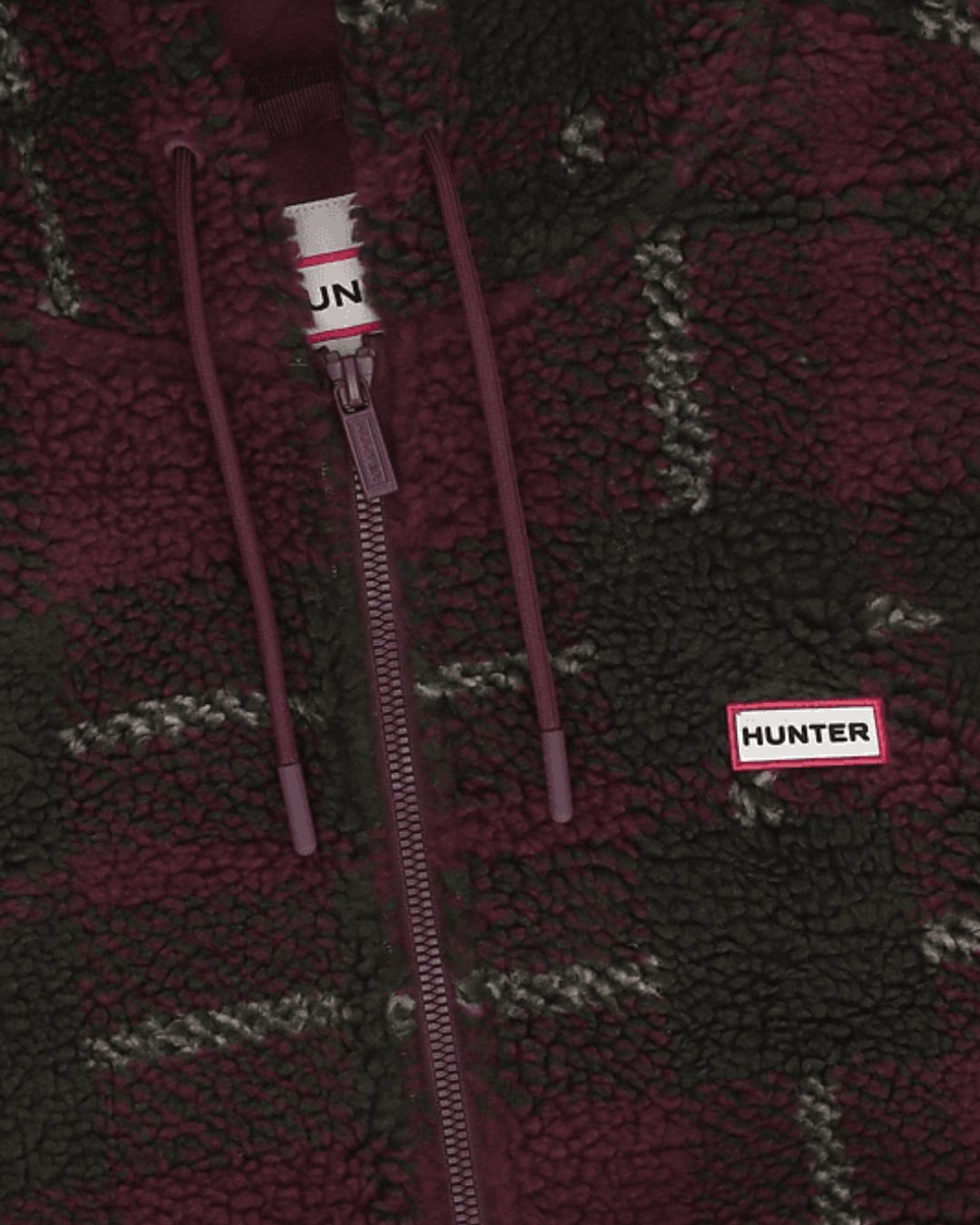 Hunter Womens Bonelle Tartan Borg Fleece Jacket