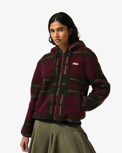 Hunter Womens Bonelle Tartan Borg Fleece Jacket