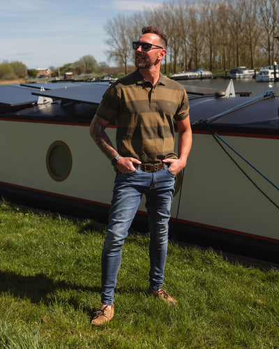 New Forest Striped Pique Polo Shirt