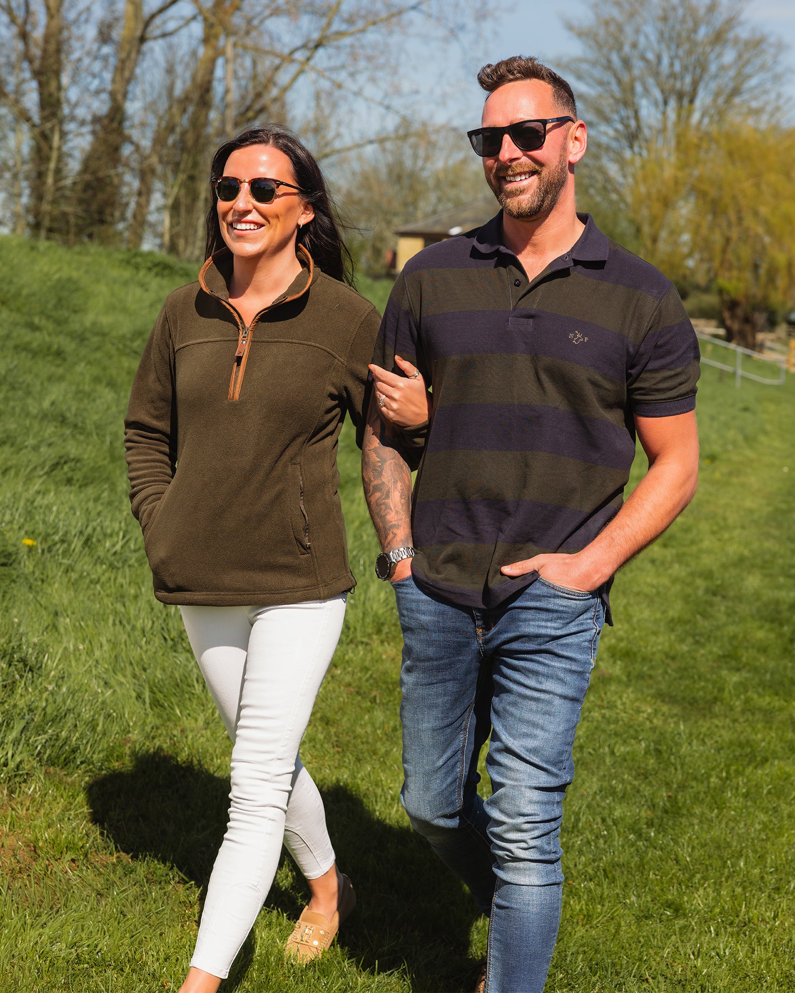 New Forest Striped Pique Polo Shirt