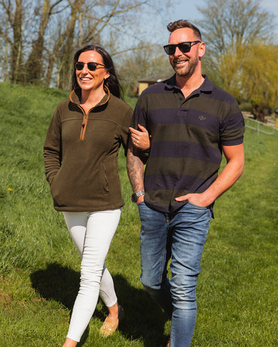 New Forest Striped Pique Polo Shirt