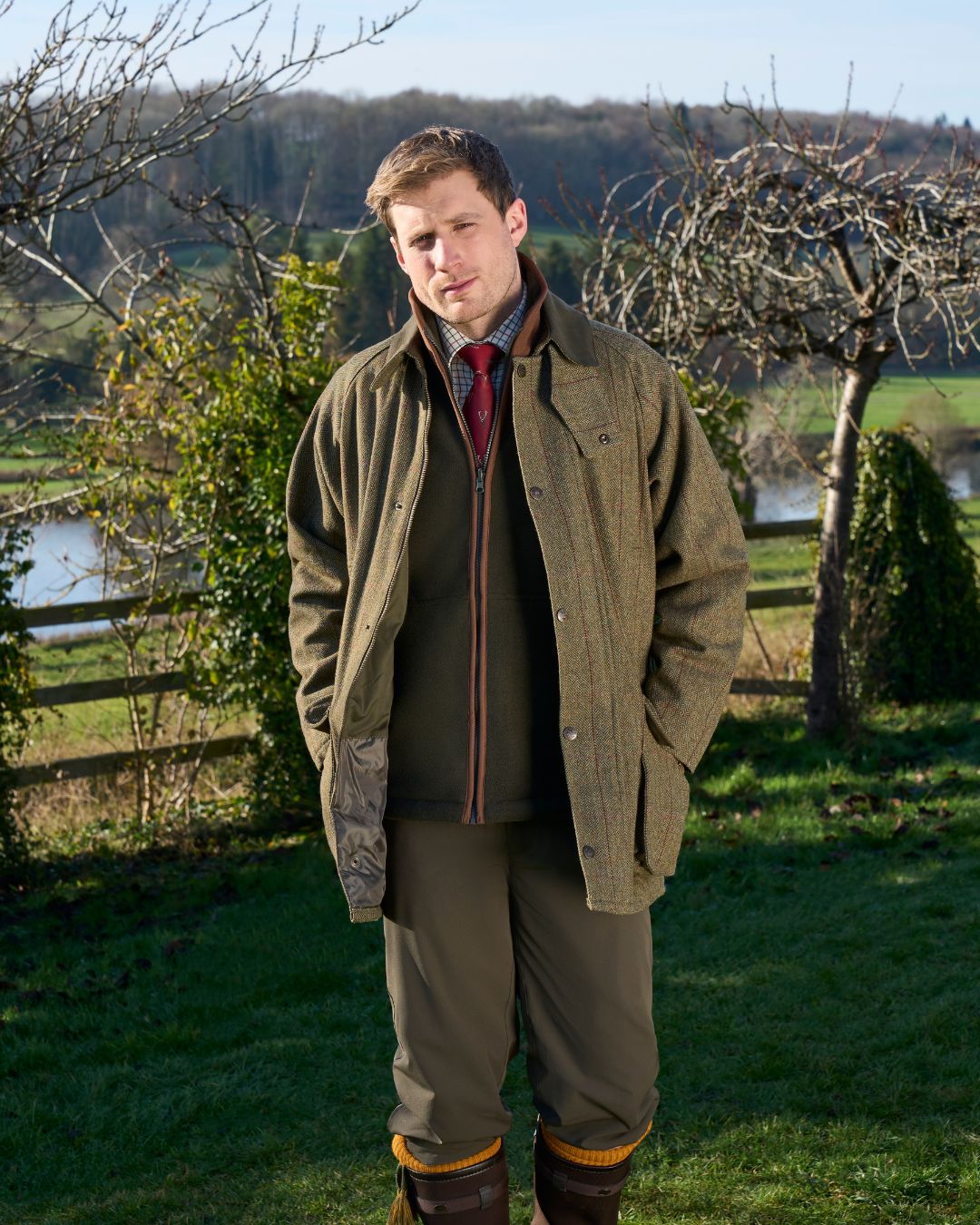 Alan Paine Men's Rutland Waterproof Tweed Coat