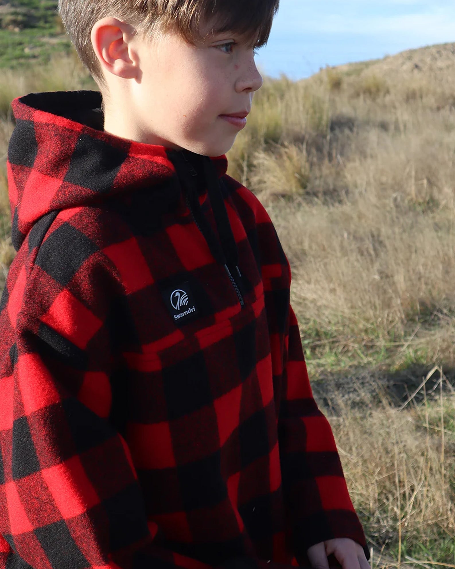 Swanndri Crooked River Kid’s Wool Hoodie