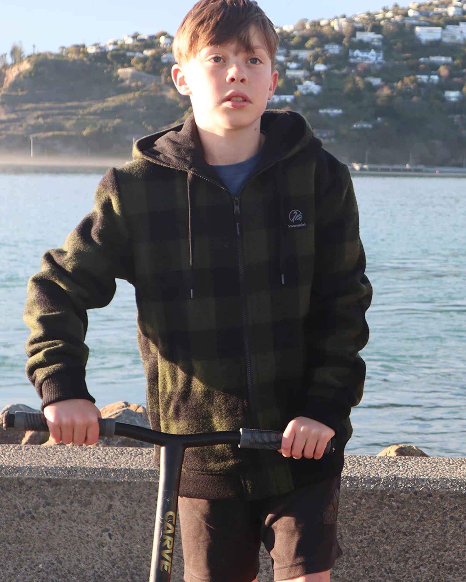 Swanndri Crooked River Kid’s Wool Hoodie