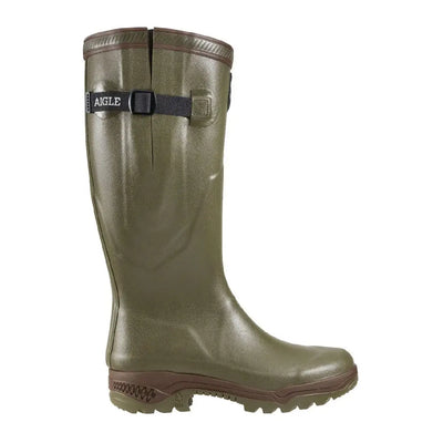 Olive green Aigle Parcours rubber boot perfect for stylish country clothing adventures