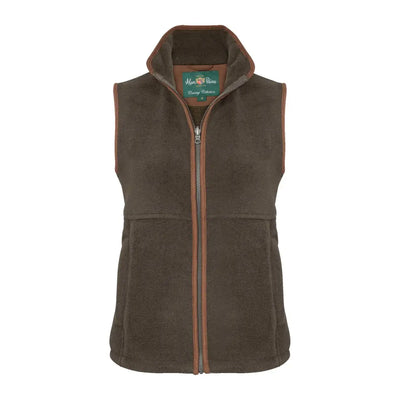 Brown fleece vest with zipper and collar from Alan Paine Aylsham Ladies collection