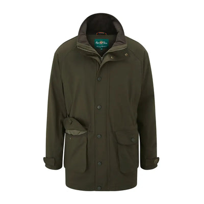 Men’s olive green waterproof field coat from Alan Paine Dunswell for hunting and outdoors