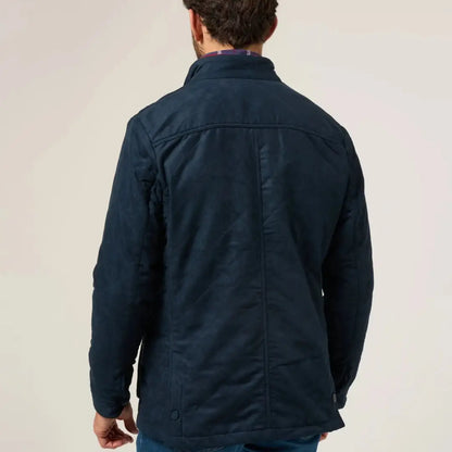 Men’s navy blue quilted jacket from Alan Paine Felwell with stand-up collar