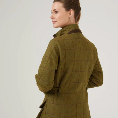 Olive green quilted jacket back view from Alan Paine Rutland collection