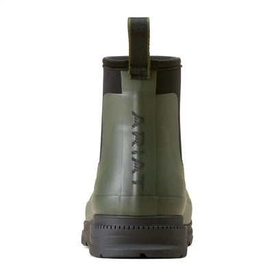 Ariat Kelmarsh Shortie rubber boot in olive green with black accents