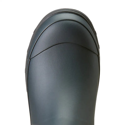 Dark gray Ariat Kelmarsh Shortie Rubber Boots with ribbed design for country clothing and hunting