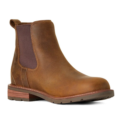 Brown leather Chelsea boot with rugged sole from Ariat Wexford boots