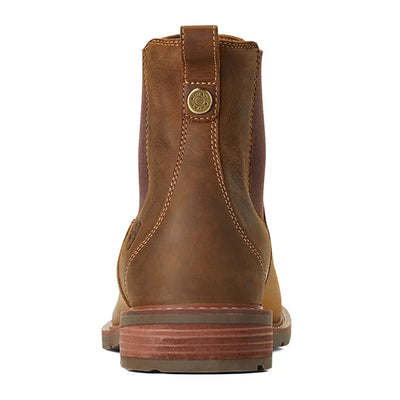 Brown grain leather Ariat Wexford boots with chunky sole and cool contrasting stitching