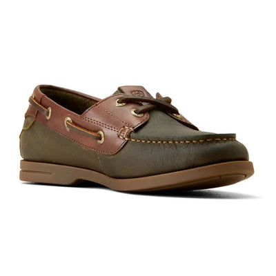 Two-toned leather Ariat Womens Antigua Boat Shoes with laces and stitched detailing