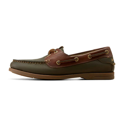 Classic two-tone brown Ariat Womens Antigua Boat Shoes with visible stitching