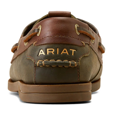 Leather Ariat Womens Antigua Boat Shoe with stylish branding on the side