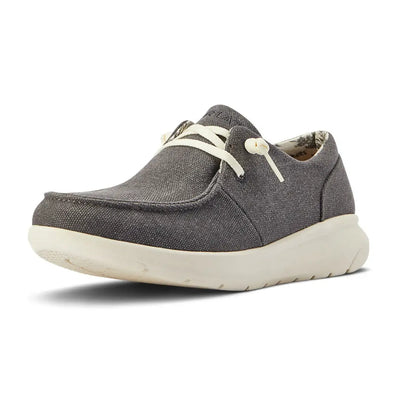 Gray lace-up Ariat Womens Hilo Casual Shoes with thick white sole perfect for outdoors
