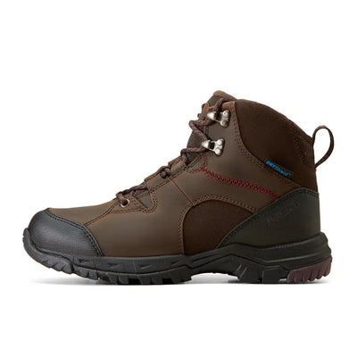 Brown leather Ariat Womens Skyline Mid Waterproof Boot with rugged sole and ankle support