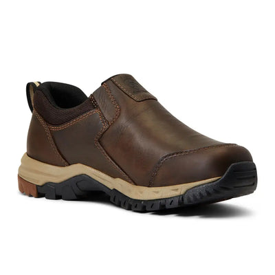 Brown leather Ariat Womens Skyline Slip On with rugged sole and protective toe cap