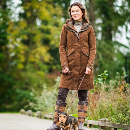 Brown Ladies Waterproof Dog Walking Coats Baleno Chelsea Ladies