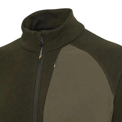 Green fleece jacket for country clothing, Beretta Abisko zip fleece full zip