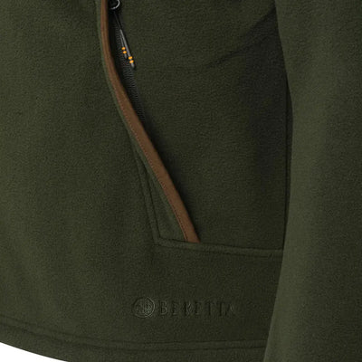 Olive green fleece pullover from the Beretta Arlington Jacket collection