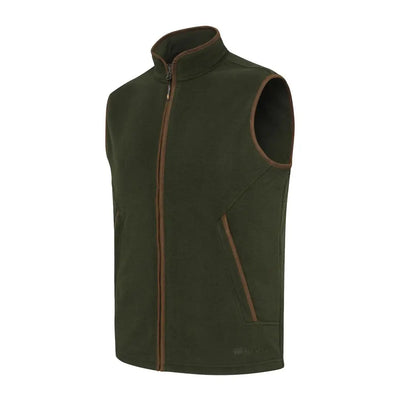 Olive green Beretta Arlington Vest with brown trim, perfect for country clothing and hunting outdoors
