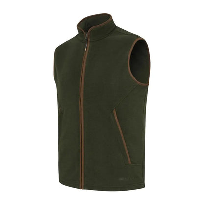 Olive green Beretta Arlington Vest with brown trim, perfect for country clothing and hunting outdoors