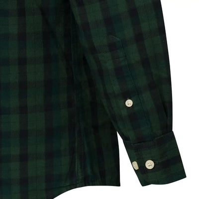 Green and black plaid sleeve on Beretta Bryggen Shirt perfect casual look