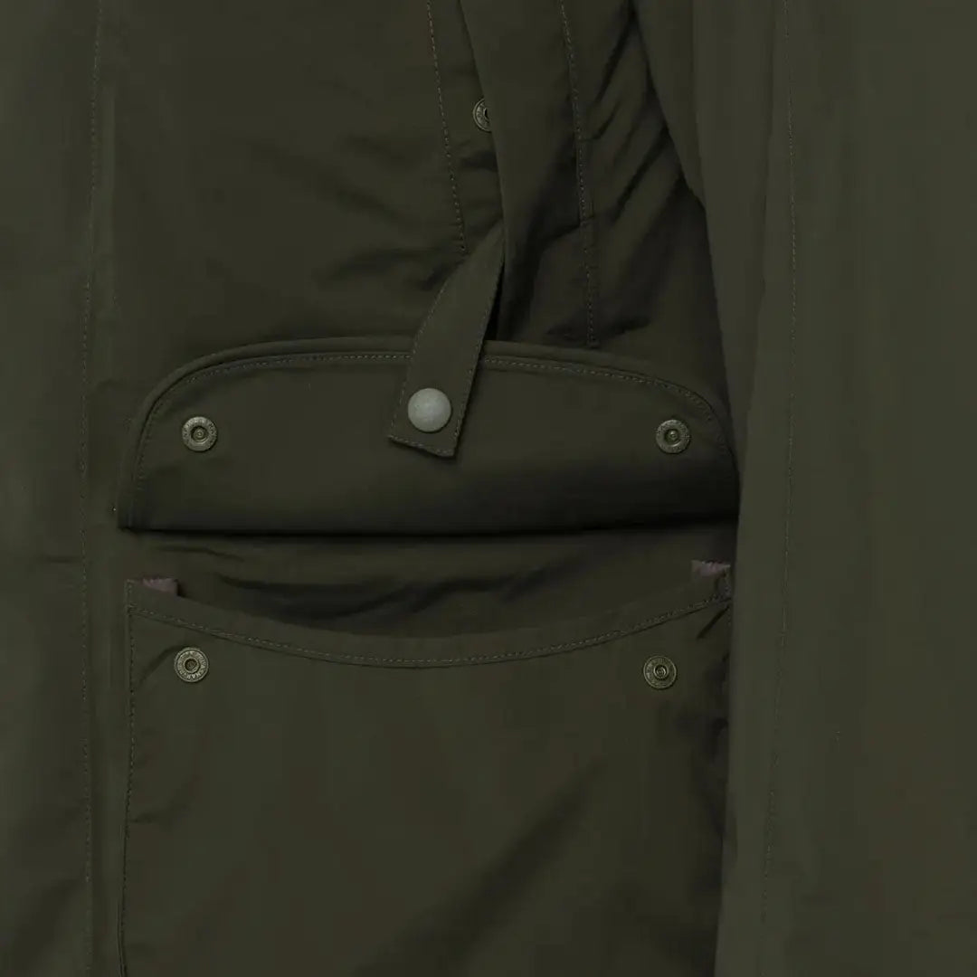 Olive green jacket pocket on Beretta Carrick Hunting Jacket for country outdoor adventures