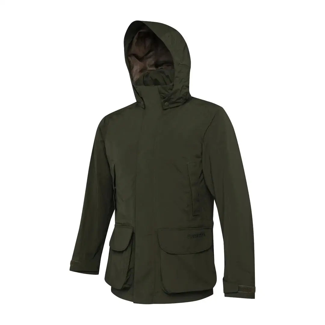 Olive green hooded jacket from Beretta Carrick for country clothing and outdoor hunting