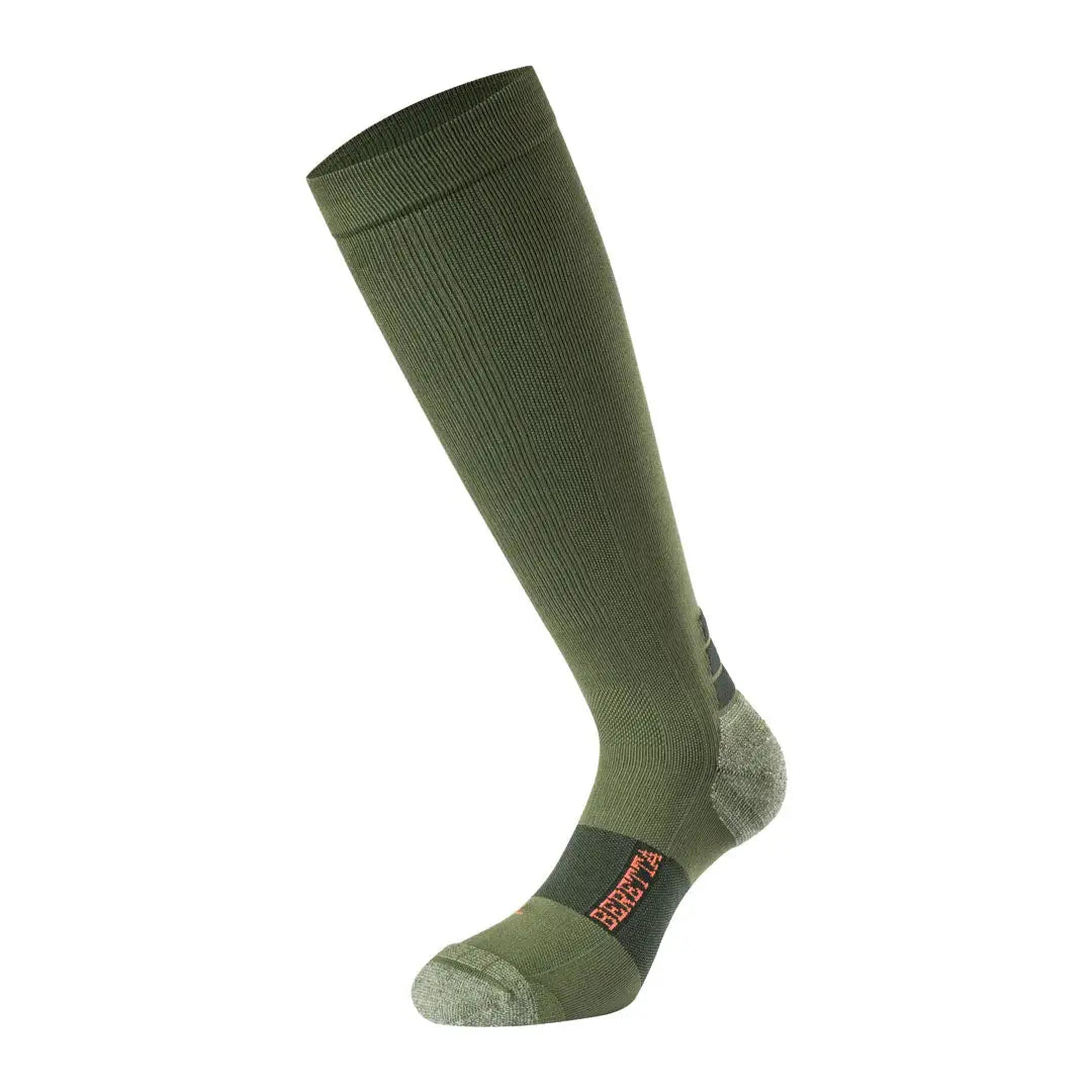 Olive green knee-high compression socks for hunting and country clothing - Beretta Chaberton HP