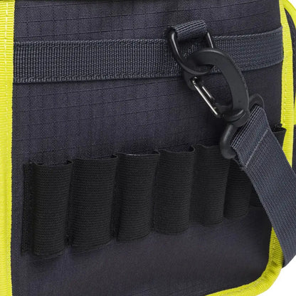 Gray and yellow Beretta Challenge Cart Bag with black elastic loops for gear storage