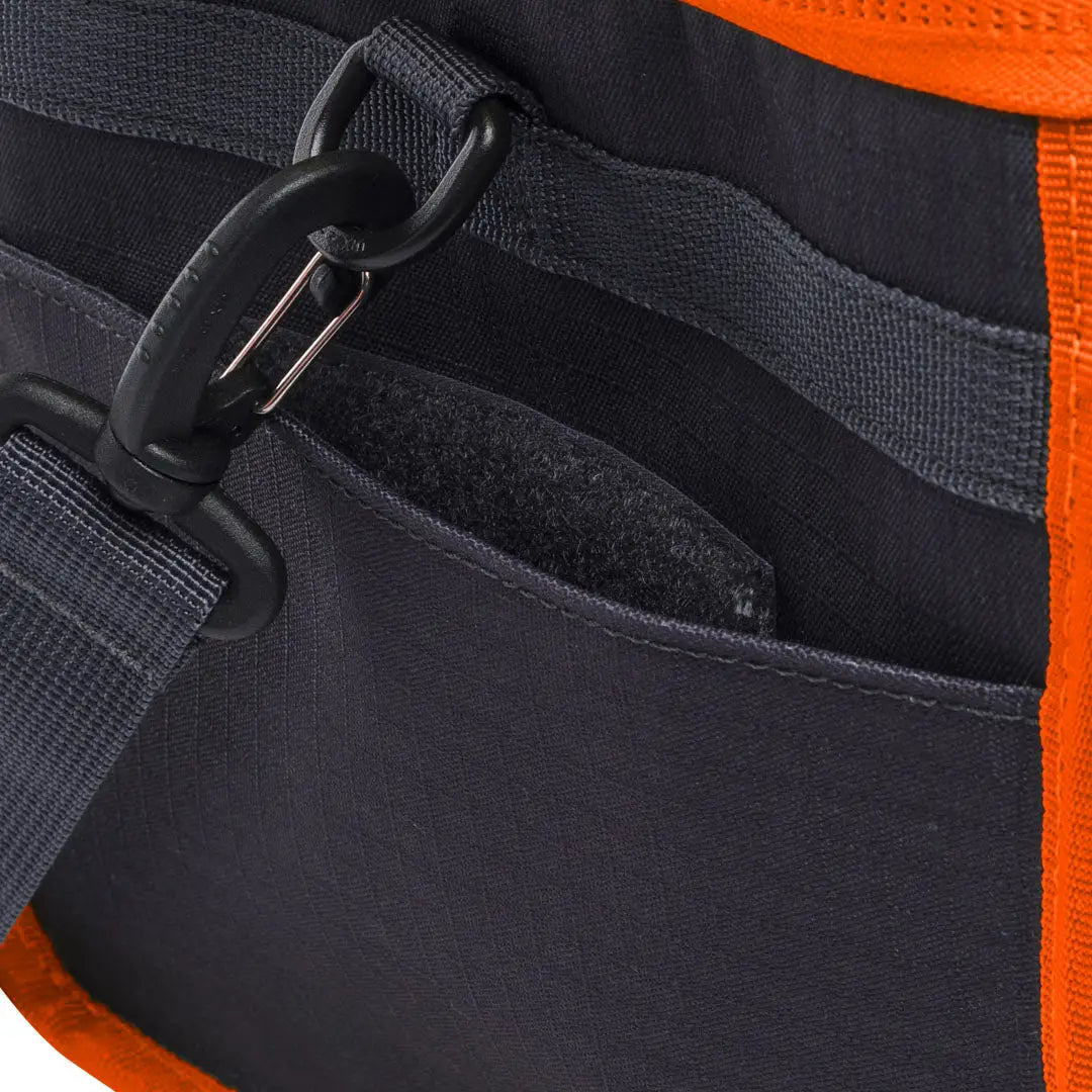 Gray and orange Beretta Challenge Cart bag with black clip for easy carrying