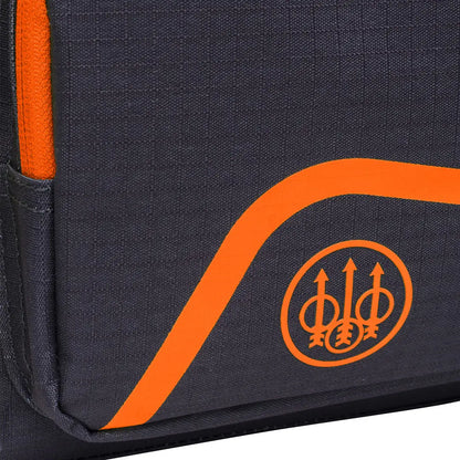 Gray fabric Beretta Challenge Cart bag with orange accents for easy carrying