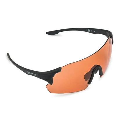 Orange-lensed sports sunglasses with black frames for Beretta Challenge EVO eyeglasses