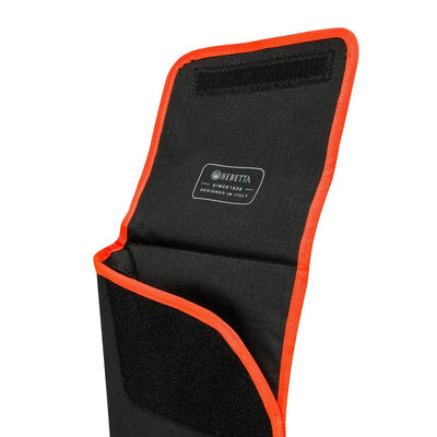 Beretta Challenge black pouch with orange trim, hunting country clothing case