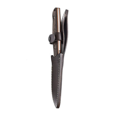 Beretta Chamois fixed blade knife in sleek brown leather sheath