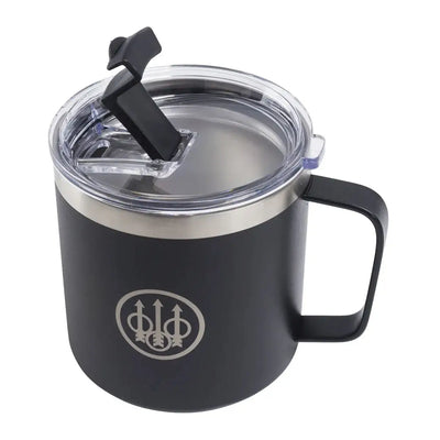 Black Beretta Coffee Mug with Lid and Handle for country clothing and outdoor lovers