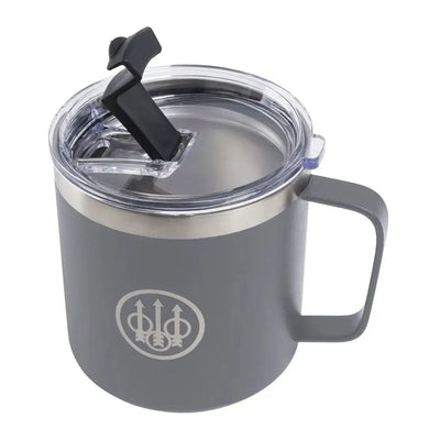 Gray Beretta Coffee Mug with lid and handle for country clothing and outdoor hunting fans