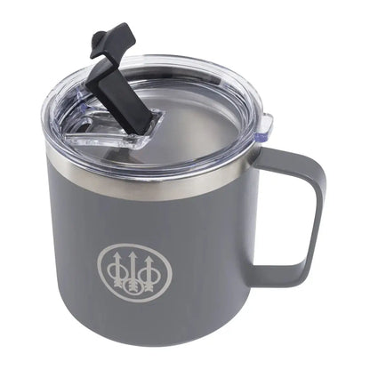Gray Beretta Coffee Mug with lid and handle for country clothing and outdoor hunting fans
